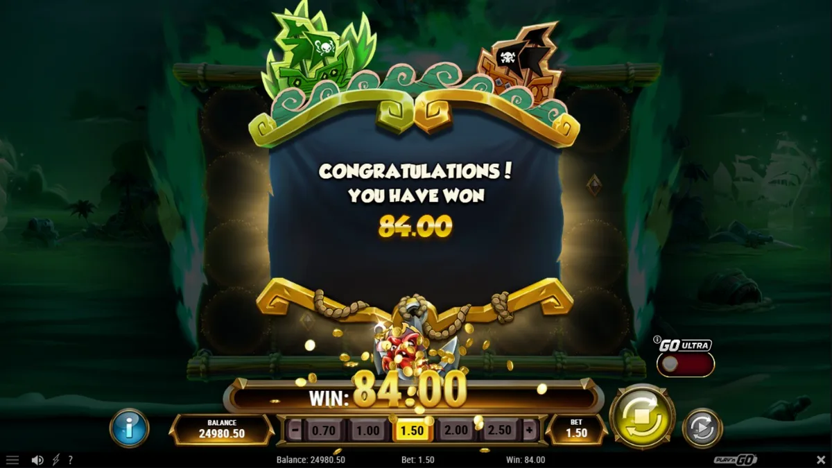 Crabby’s Gold 2 স্লট গেমের একটি দৃশ্য যেখানে জলদস্যু এবং গুপ্তধনের থিম দেখা যাচ্ছে