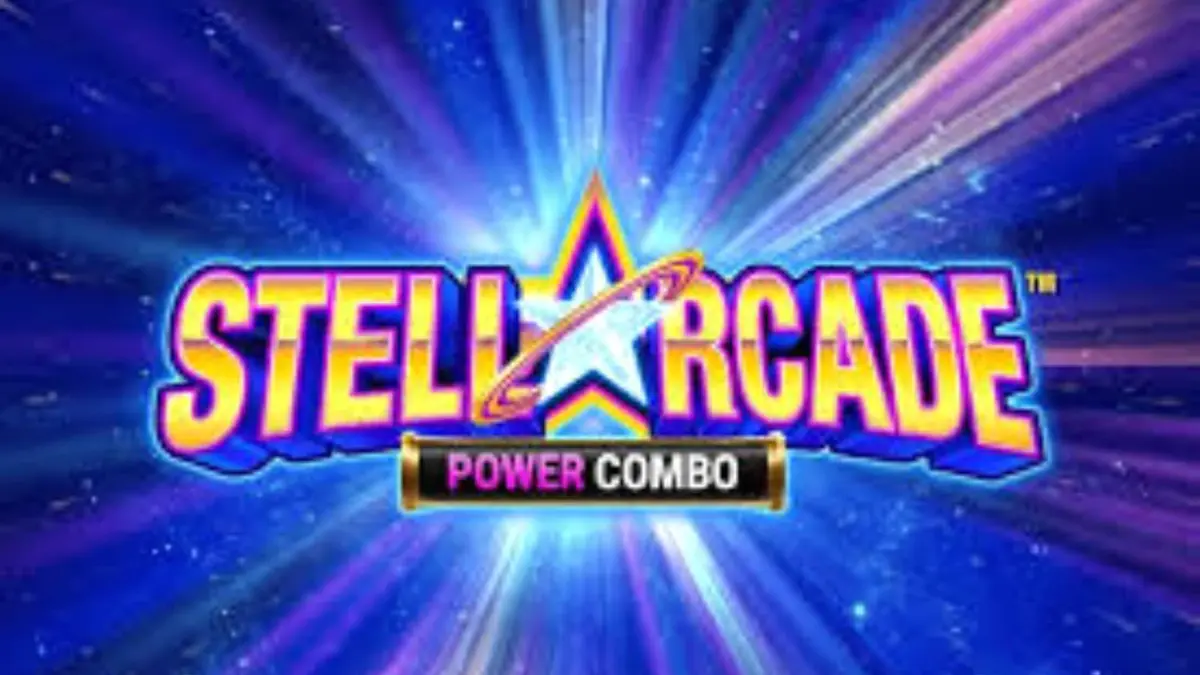 Stellarcade Power Combo স্লট গেমের উজ্জ্বল নিয়ন মহাকাশ থিম এবং আর্কেড স্টাইল গ্রাফিক্স